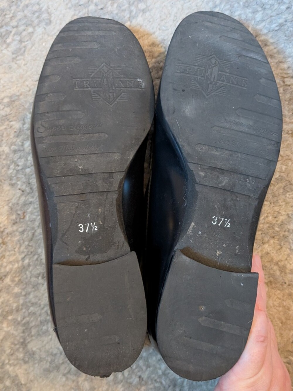 Italian Leather Navy Loafers - Picture 2 of 3